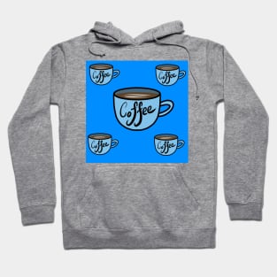 Coffee pattern in blue Hoodie